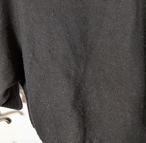Like-New 2 Piece Silk Angora Black Knit INC Statement Sleeve Sweater Size Small - Picture 7 of 8